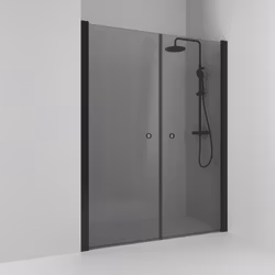 Svedbergs skoga nischdusch rak 178x198 svart matt/rökglas dubbel