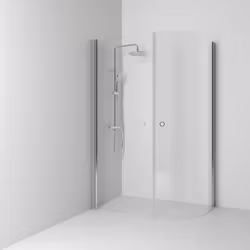 Svedbergs skoga hörndusch rak/u-formad 80x127x198 alu blank/klarglas