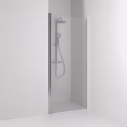 Svedbergs skoga nischdusch rak 90x198 alu matt/frostglas enkel