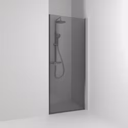 Svedbergs skoga nischdusch rak 100x198 alu matt/rökglas enkel