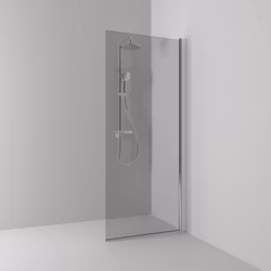 Svedbergs skoga skärmvägg rak 87x198 alu blank/rökglas