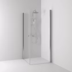Svedbergs skoga hörndusch rak 80x90x198 alu matt/frostglas
