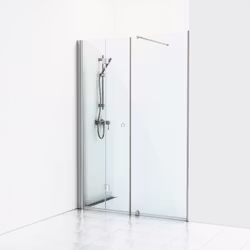 Svedbergs skoga nischdusch vikbar/fast 160x198 alu blank/klarglas dubbel