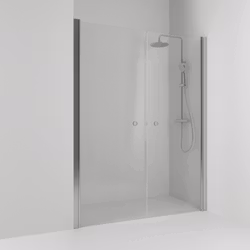 Svedbergs skoga nischdusch rak 128x198 alu matt/klarglas dubbel