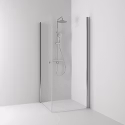 Svedbergs skoga hörndusch rak 90x90x198 alu matt/klarglas
