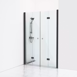 Svedbergs skoga nischdusch vikbar 178 svart matt/klarglas dubbel