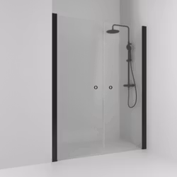 Svedbergs skoga nischdusch rak 138x198 svart matt/frostglas dubbel