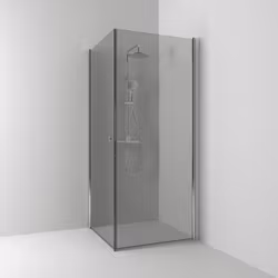 Svedbergs skoga hörndusch rak 80x100x198 alu blank/rökglas