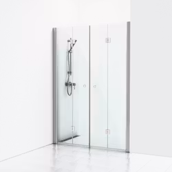 Svedbergs skoga nischdusch vikbar 138 alu blank/klarglas dubbel