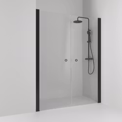 Svedbergs skoga nischdusch rak 158x198 svart matt/klarglas dubbel