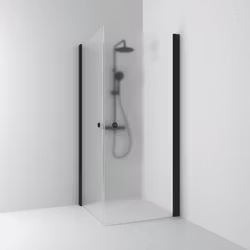 Svedbergs skoga hörndusch rak 90x100x198 svart matt/frostglas