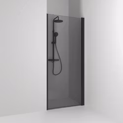 Svedbergs skoga nischdusch rak 70x198 svart matt/rökglas enkel