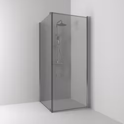 Svedbergs skoga hörndusch rak/fast 70x93x198 alu matt/rökglas