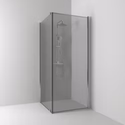 Svedbergs skoga hörndusch rak/fast 90x93x198 alu blank/rökglas