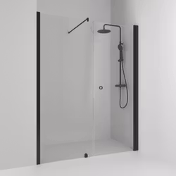 Svedbergs skoga nischdusch rak/fast 160x198 svart matt/klarglas