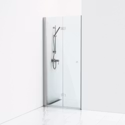 Svedbergs skoga nischdusch vikbar 80 alu blank/klarglas enkel