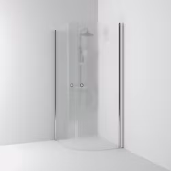 Svedbergs skoga hörndusch halvrund 80x80x198 alu blank/frostglas