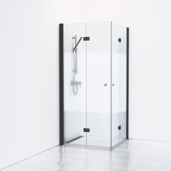 Svedbergs skoga hörndusch vikbar 80x80x198 svart matt/halvfrost