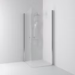 Svedbergs skoga hörndusch rak 70x70x198 alu blank/frostglas