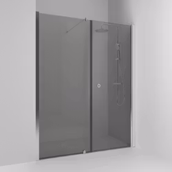 Svedbergs skoga nischdusch rak/fast 140x198 alu blank/rökglas