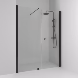 Svedbergs skoga nischdusch rak/fast 180x198 svart matt/frostglas