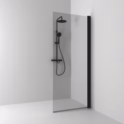 Svedbergs skoga skärmvägg rak 77x198 svart matt/rökglas