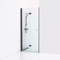 Svedbergs skoga nischdusch vikbar 80 svart matt/klarglas enkel