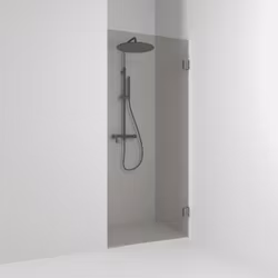 Svedbergs 180° nischdusch rak 98,5x200 blyertssvart/bronsglas enkel