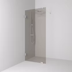 Svedbergs 180° skärmvägg fast 88x200 krom/bronsglas