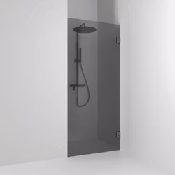 Svedbergs 180° nischdusch rak 88,5x200 blyertssvart/rökglas enkel