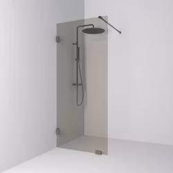 Svedbergs 180° skärmvägg fast 88x200 blyertssvart/bronsglas