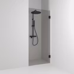 Svedbergs 180° nischdusch rak 88,5x200 svart matt/bronsglas enkel