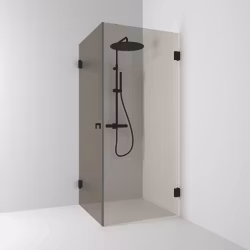 Svedbergs 180° hörndusch rak 90x90x200 svart matt/bronsglas