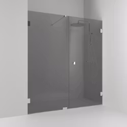 Svedbergs 180° nischdusch rak/fast 156,5x200 krom/rökglas dubbel