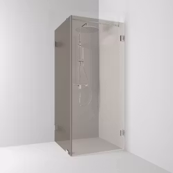 Svedbergs 180° hörndusch rak/fast 100x200x80 krom/bronsglas