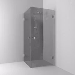 Svedbergs 180° hörndusch rak 80x80x200 krom/rökglas