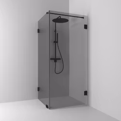 Svedbergs 180° hörndusch rak/fast 80x100x200 svart matt/rökglas