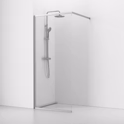 Svedbergs langfoss skärmvägg rak/fast 90x200 alu matt/kristall