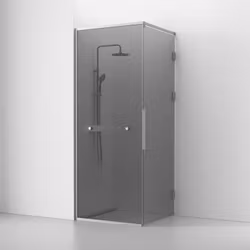 Svedbergs langfoss hörndusch rak/fast 80x92x230 alu matt/rök hylla