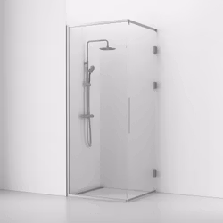 Svedbergs langfoss hörndusch rak/fast 80x82x230 alu matt/kristall