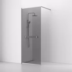 Svedbergs langfoss skärmvägg rak/fast 90x230 alu matt/rök hylla