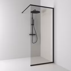 Svedbergs langfoss skärmvägg rak/fast 80x200 svart matt/bronsglas