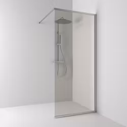 Svedbergs langfoss skärmvägg rak/fast 80x200 alu matt/bronsglas