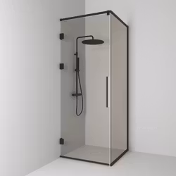 Svedbergs langfoss hörndusch rak/fast 90x82x230 svart matt/bronsglas