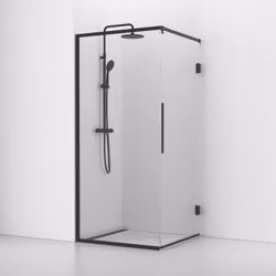 Svedbergs langfoss hörndusch rak/fast 80x92x200 svart matt/kristall