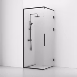 Svedbergs langfoss hörndusch rak/fast 90x82x230 svart matt/kristall