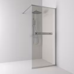 Svedbergs langfoss skärmvägg rak/fast 90x200 alu matt/bronsglas hylla