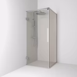 Svedbergs langfoss hörndusch rak/fast 80x82x200 alu matt/bronsglas