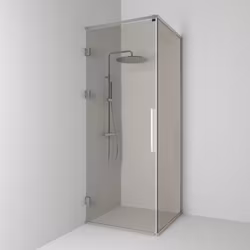 Svedbergs langfoss hörndusch rak/fast 90x92x230 alu matt/bronsglas