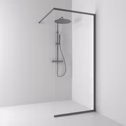 Svedbergs langfoss skärmvägg rak/fast 80x200 blyertssvart/kristallglas